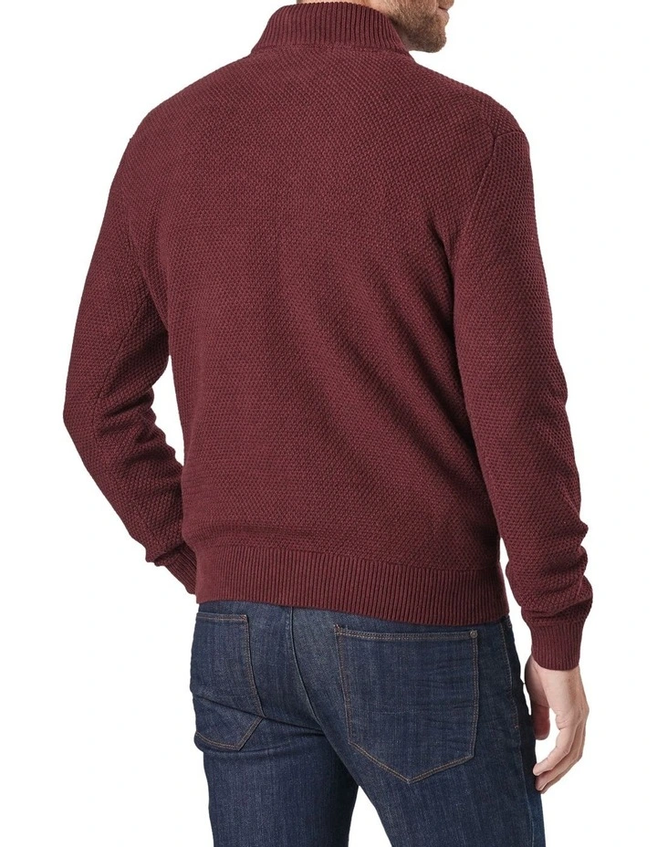 Outlet 🔥 Gazman Twisted Yarn 1/2 Zip Knit Wine 💯 2 Outlet 🔥 Gazman Twisted Yarn 1/2 Zip Knit Wine 💯 - Image 2