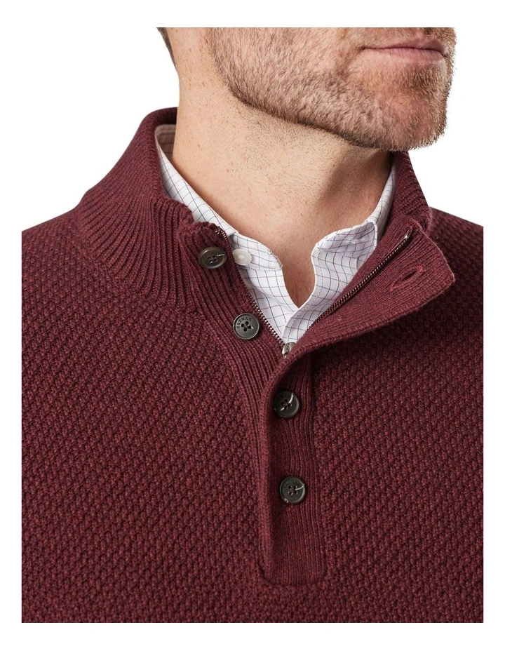 Outlet 🔥 Gazman Twisted Yarn 1/2 Zip Knit Wine 💯 3 Outlet 🔥 Gazman Twisted Yarn 1/2 Zip Knit Wine 💯 - Image 3
