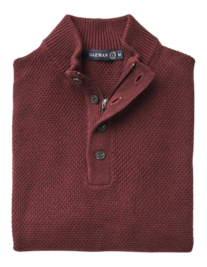 Outlet 🔥 Gazman Twisted Yarn 1/2 Zip Knit Wine 💯 4 Outlet 🔥 Gazman Twisted Yarn 1/2 Zip Knit Wine 💯 - Image 4