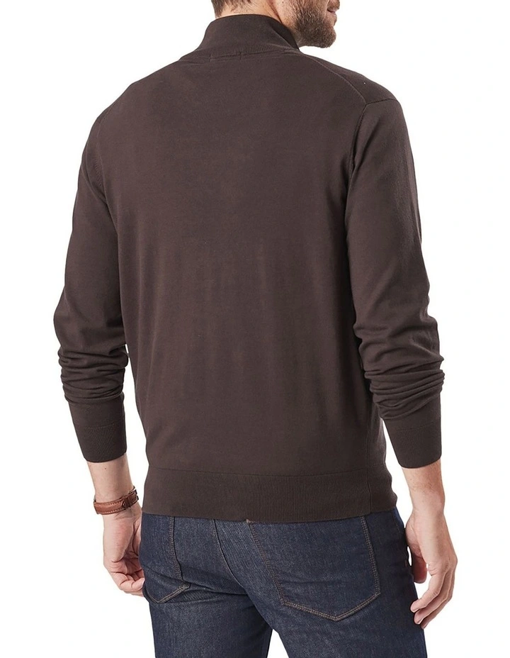 Outlet ⌛ Gazman High Flex Half Zip Knit Chocolate ✨ 2 Outlet ⌛ Gazman High Flex Half Zip Knit Chocolate ✨ - Image 2