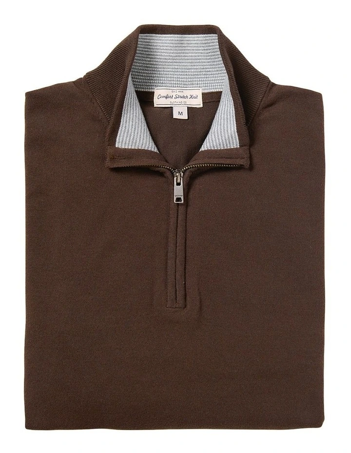 Outlet ⌛ Gazman High Flex Half Zip Knit Chocolate ✨ 5 Outlet ⌛ Gazman High Flex Half Zip Knit Chocolate ✨ - Image 5