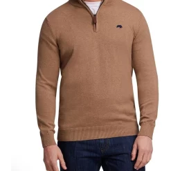 Budget 🤩 Raging Bull Signature Quarter Zip Knit Brown 🛒