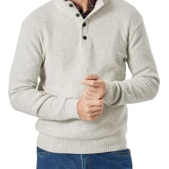 Flash Sale 😍 Gazman Twisted Yarn 1/2 Zip Knit Oatmeal 🎉