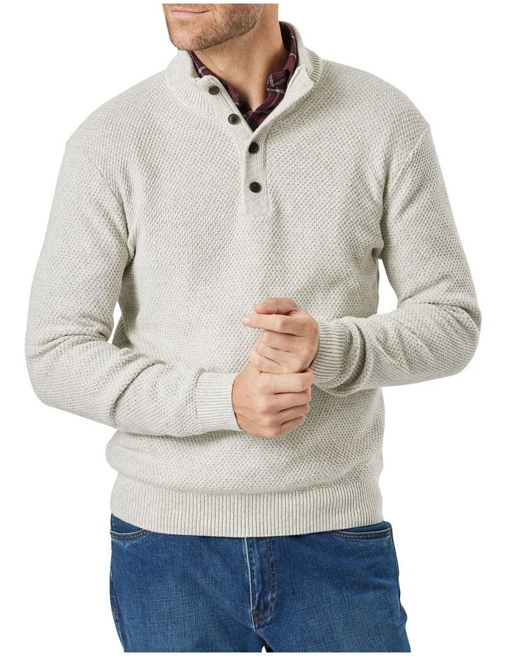 Flash Sale π Gazman Twisted Yarn 1/2 Zip Knit Oatmeal π