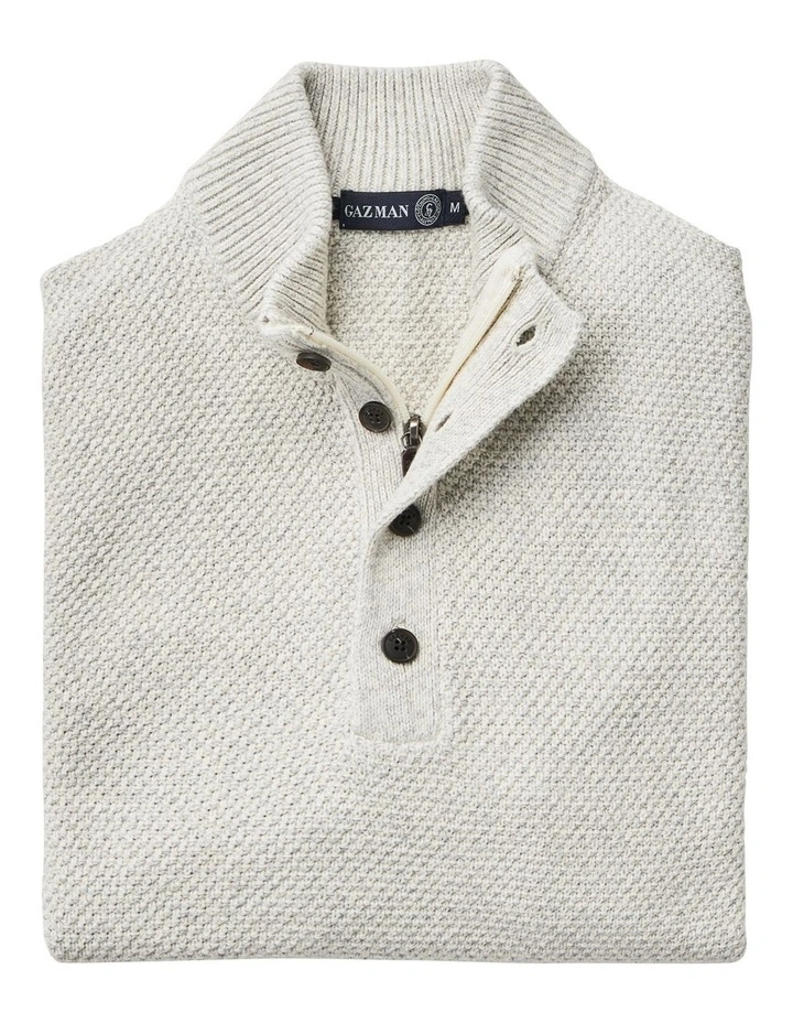 Flash Sale π Gazman Twisted Yarn 1/2 Zip Knit Oatmeal π - Image 4