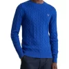 Cheap 👏 Gant Cotton Cable Crew Knit In College Blue 🤩