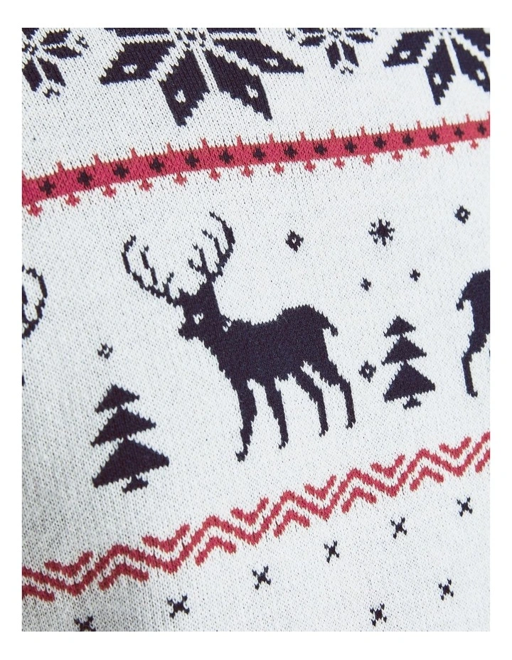 Coupon ⌛ Jack & Jones Snowflake Crew Neck Knit In Cloud Dancer ✔️ - Image 4