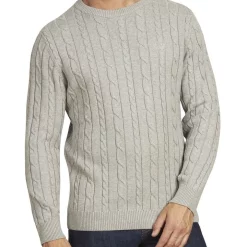 New 🎁 Raging Bull Signature Cable Long Sleeve Crew Knit Grey 😉