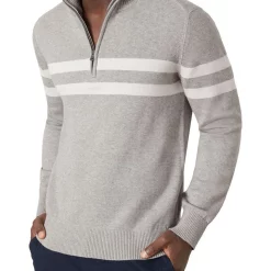 Hot Sale 🥰 MJ Bale Masters Cot/Cash Half Zip Knit Sweater In Grey 🥰