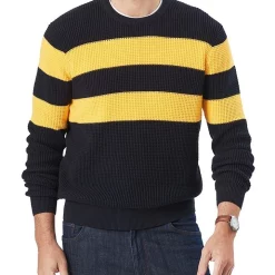 Cheap ✨ Gazman Twin Stripe Textured Crew Navy 😉