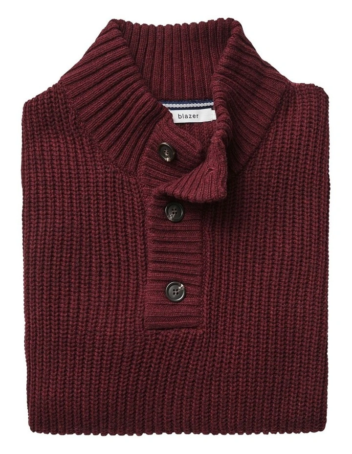 Wholesale β¨ Blazer Oscar Button Neck Knit Burgundy π 4 Wholesale β¨ Blazer Oscar Button Neck Knit Burgundy π - Image 4