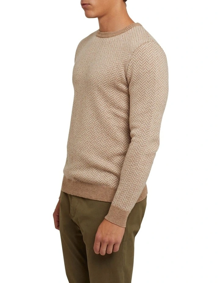 Hot Sale ❤️ Oxford Tully Wool Blend Herringbone Knit Biscuit/Ecru ⭐ 2 Hot Sale ❤️ Oxford Tully Wool Blend Herringbone Knit Biscuit/Ecru ⭐ - Image 2