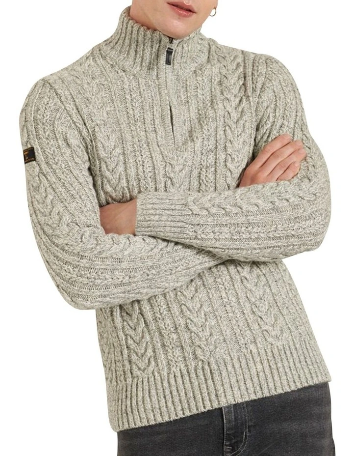 Cheapest π Superdry Jacob Henley Jumper In Concrete Twist π