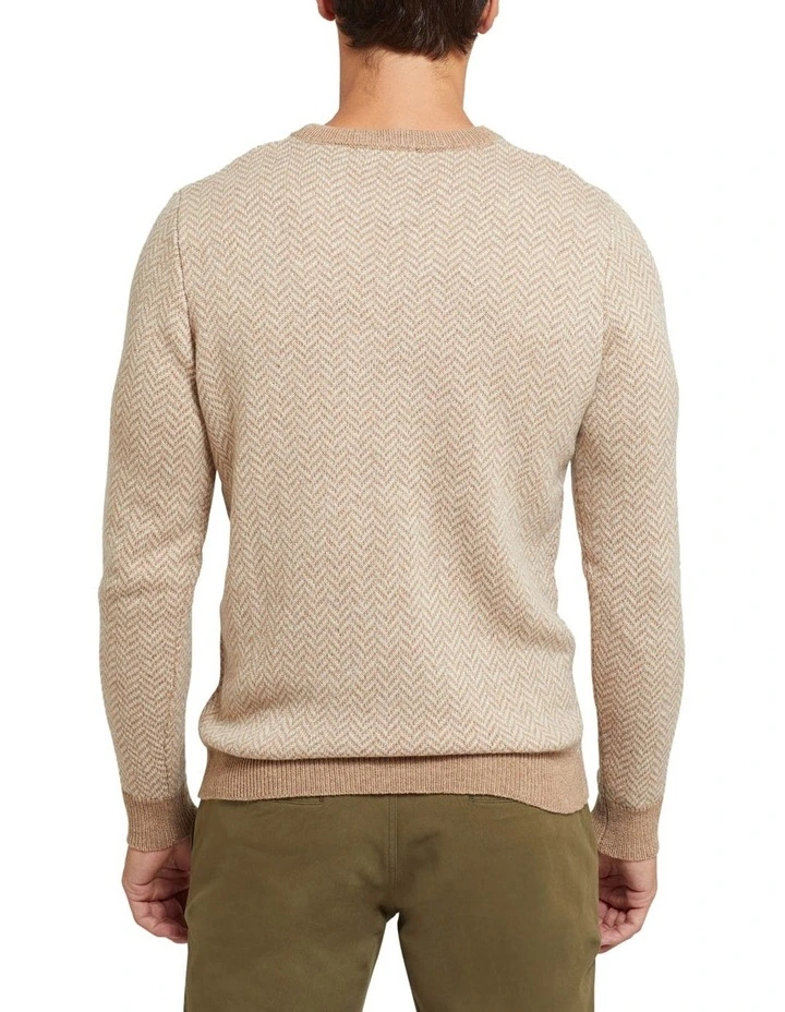 Hot Sale ❤️ Oxford Tully Wool Blend Herringbone Knit Biscuit/Ecru ⭐ 3 Hot Sale ❤️ Oxford Tully Wool Blend Herringbone Knit Biscuit/Ecru ⭐ - Image 3