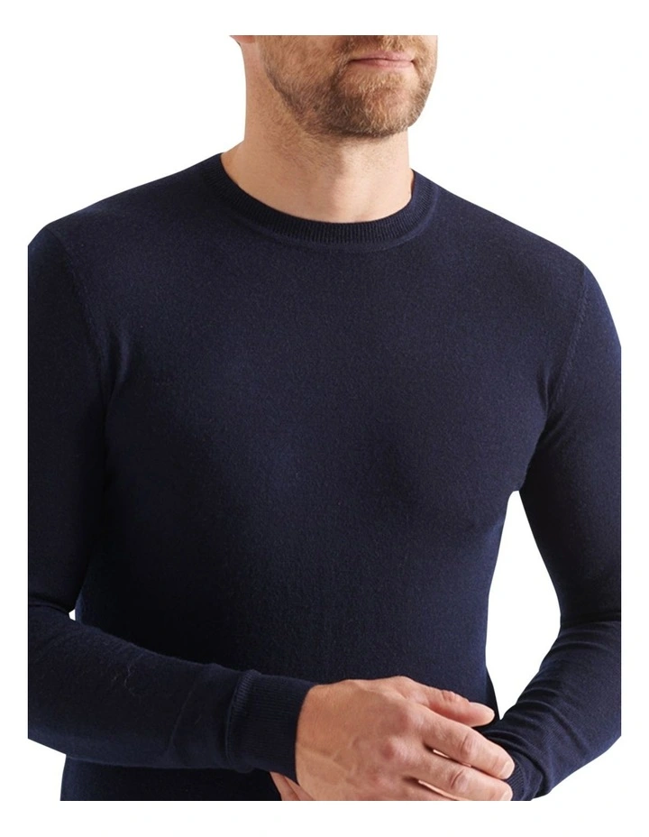 Cheapest π Superdry Studios Merino Crew Jumper In Carbon Navy π₯° - Image 3