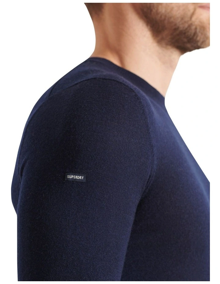 Cheapest π Superdry Studios Merino Crew Jumper In Carbon Navy π₯° - Image 5