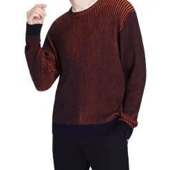 Buy ❤️ Marcs Plated Crew Neck Knit In Coral/Navy 🧨