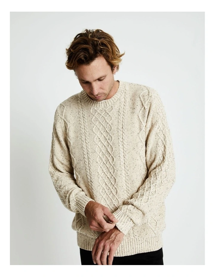 Best deal π₯ Mr Simple Steve McQueen Cable Knit Jumper In Oatmeal π