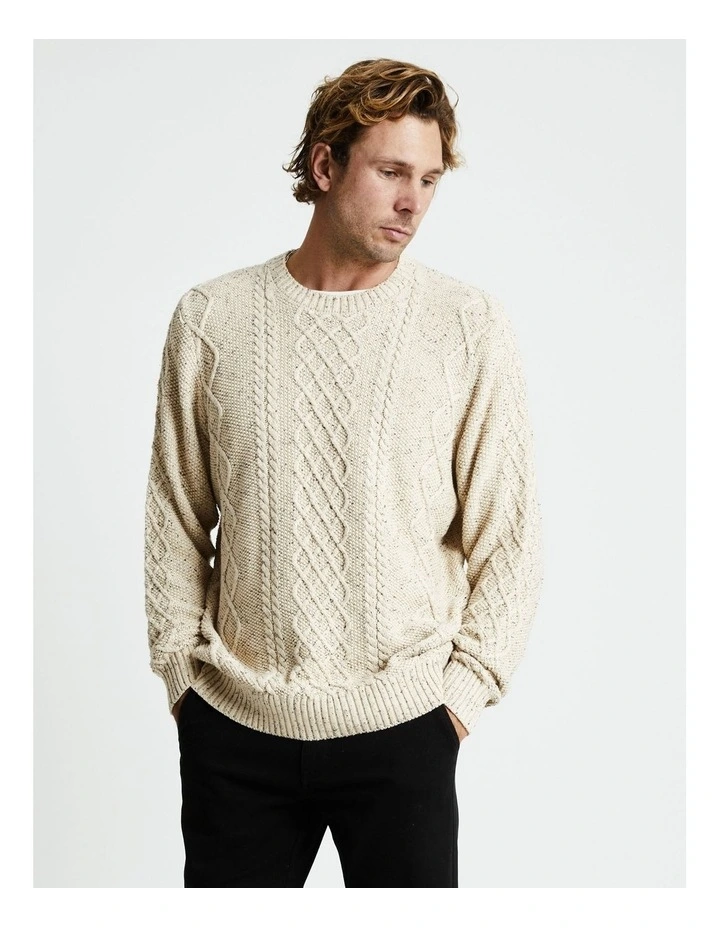 Best deal π₯ Mr Simple Steve McQueen Cable Knit Jumper In Oatmeal π - Image 3