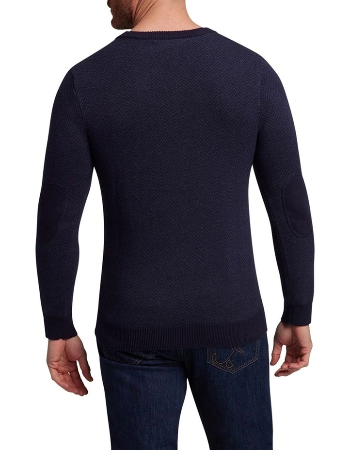 Cheap π Raging Bull Herringbone Knit Crew Neck Denim Blue π₯ - Image 2