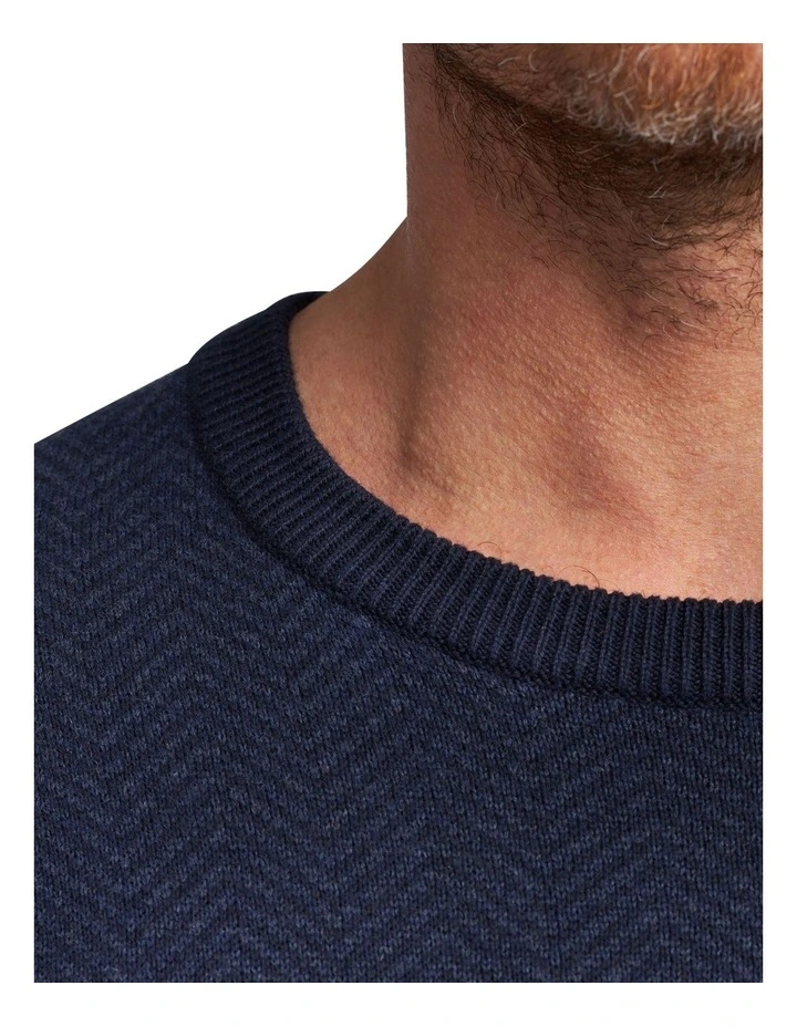 Cheap π Raging Bull Herringbone Knit Crew Neck Denim Blue π₯ - Image 5