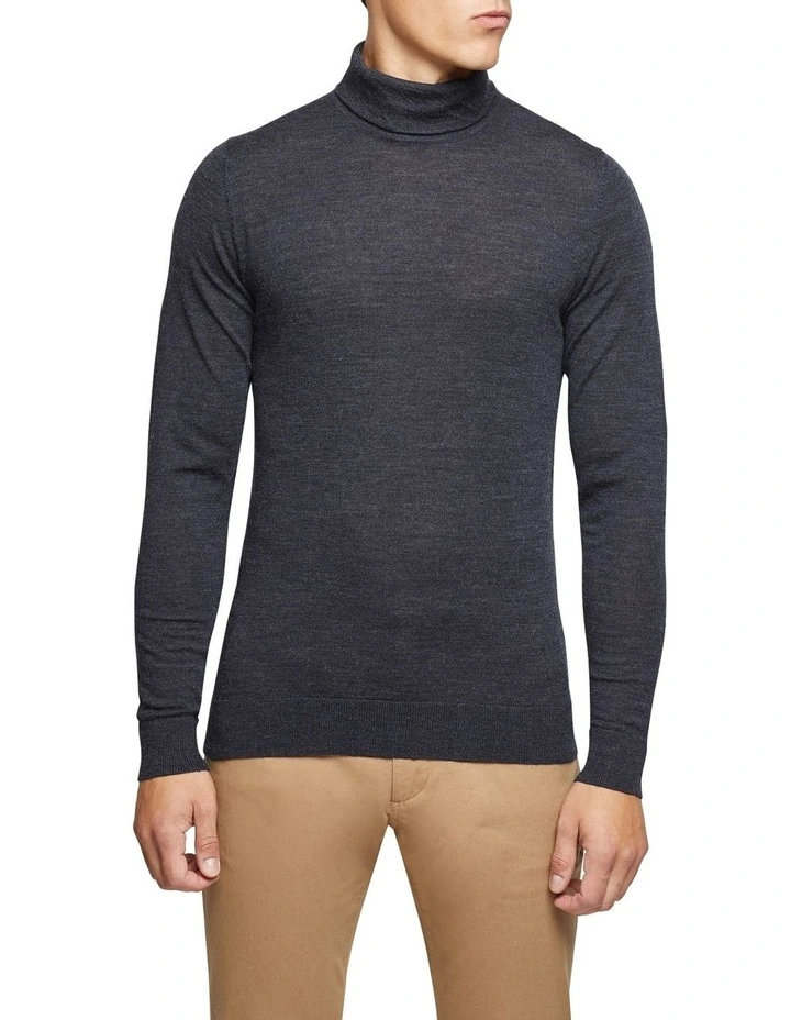Best Pirce π₯ Oxford Aaron Turtle Neck Merino Wool Knit Charcoal π
