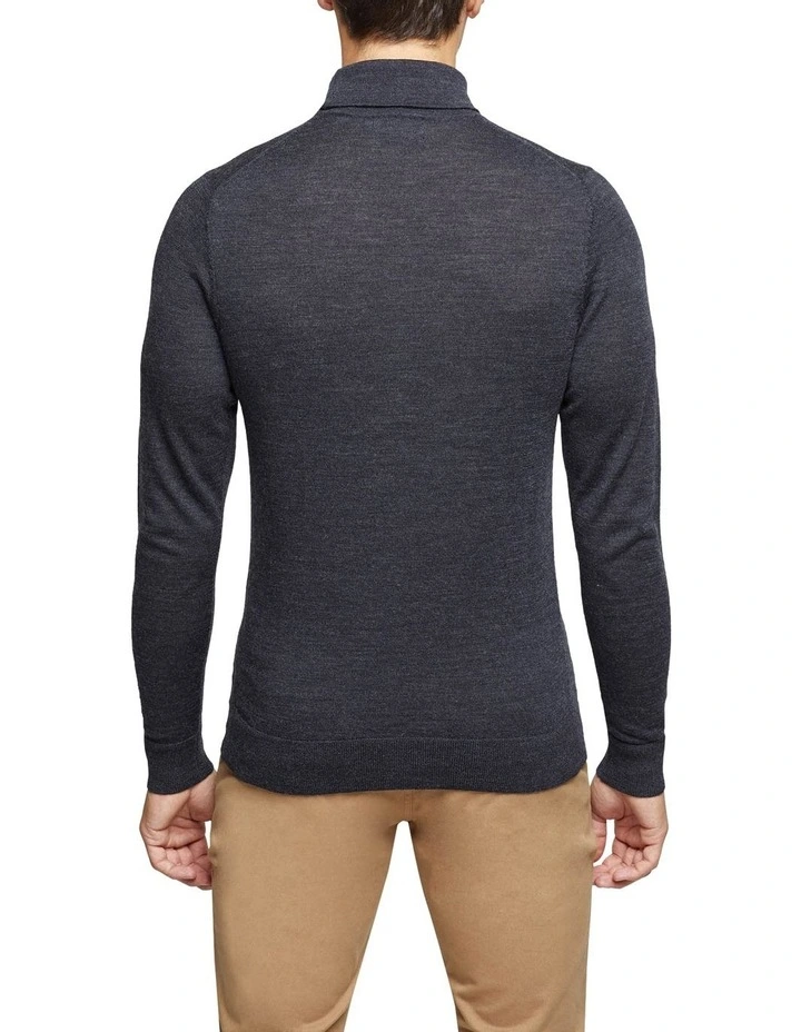 Best Pirce π₯ Oxford Aaron Turtle Neck Merino Wool Knit Charcoal π - Image 3