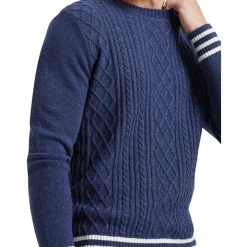 Promo 😀 Oxford Matteo Wool Rich Cable Knit In Navy ❤️ -MARCSK shop unnamed file 426