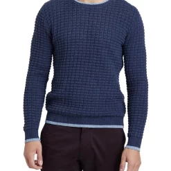 Best Sale 😉 Oxford Tommy Waffle Crew Neck Knit In Navy 🧨