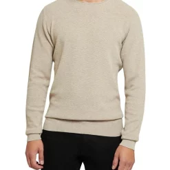 Budget 🛒 Oxford Sandy Crew Neck Textured Knit Pebble ✔️