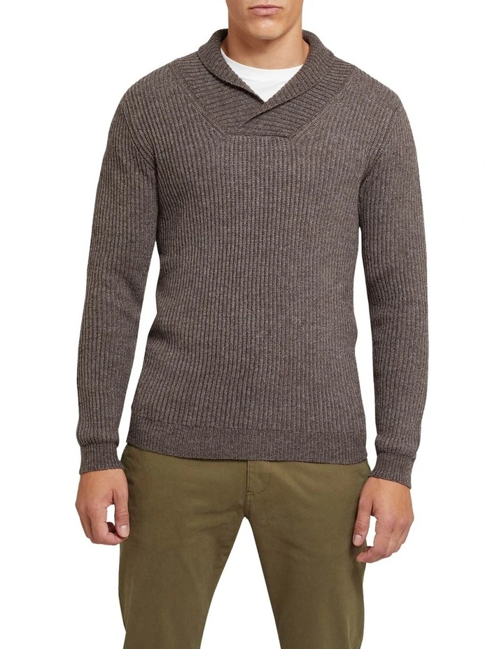 Flash Sale π Oxford Harvey Shawl Neck Knit Chocolate π