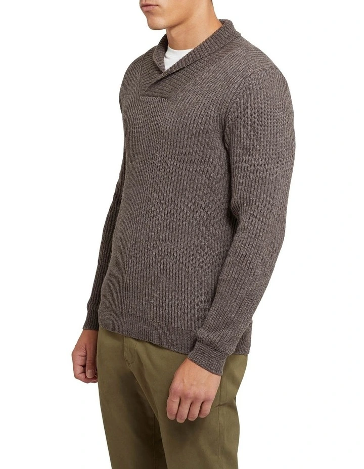 Flash Sale π Oxford Harvey Shawl Neck Knit Chocolate π - Image 2