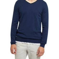 Flash Sale 💯 Oxford Perry Tipping V-Neck Cashmere Blend Pullover Navy 😍