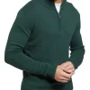 Discount ✨ Oxford Robert Zip Neck Knit Sweater Green 🔥