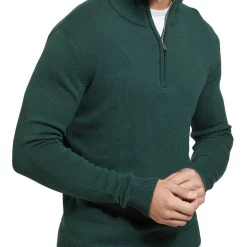 Discount ✨ Oxford Robert Zip Neck Knit Sweater Green 🔥