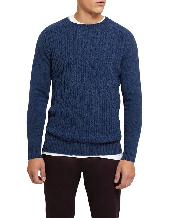 Coupon π Oxford Ashby Wool Blend Cable Knit Navy β