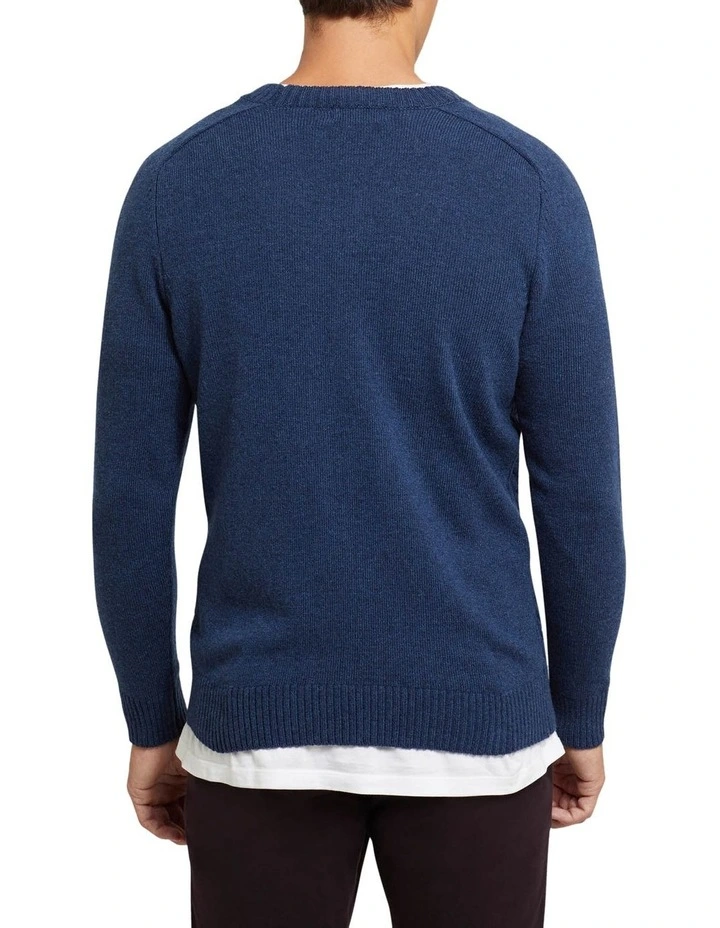 Coupon π Oxford Ashby Wool Blend Cable Knit Navy β - Image 3