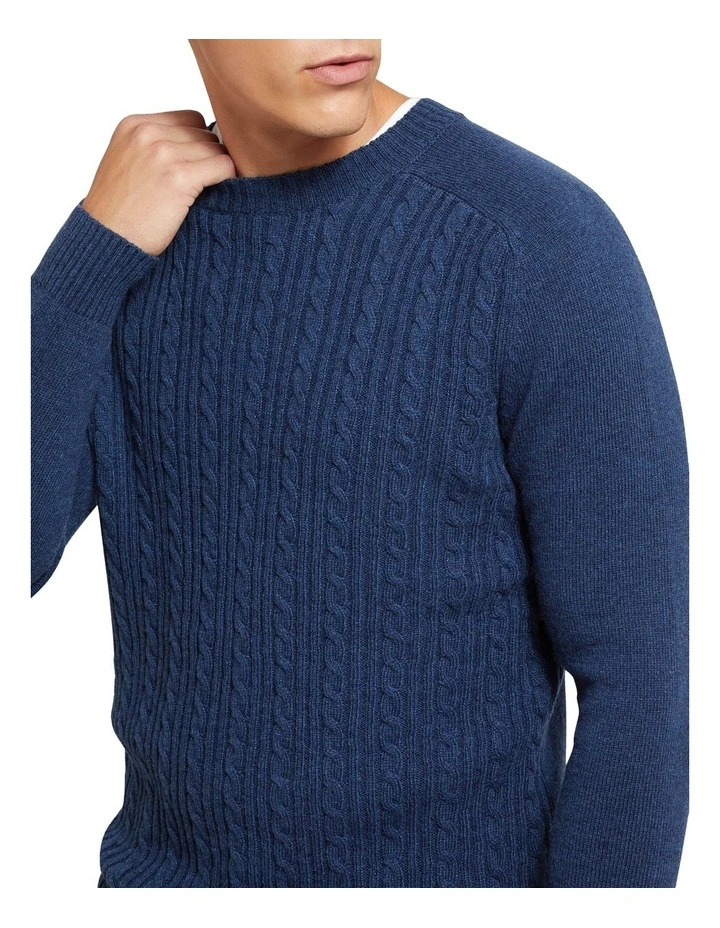 Coupon π Oxford Ashby Wool Blend Cable Knit Navy β - Image 4