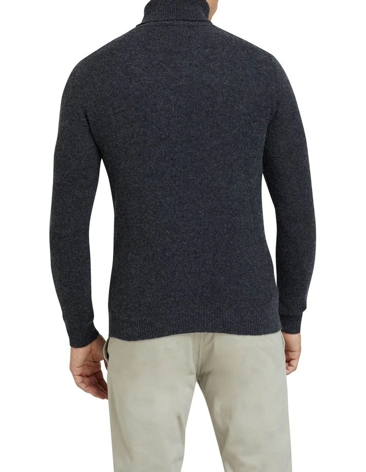 Budget β Oxford Brodie Turtle Neck Knit Charcoal π₯ - Image 3