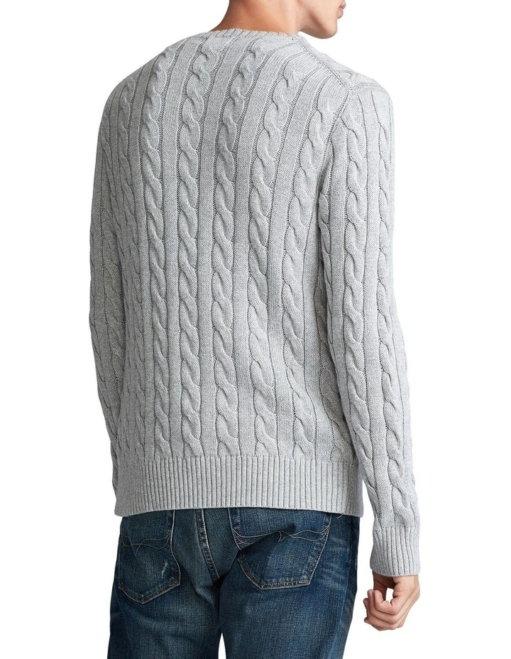 Discount π Polo Ralph Lauren Cable Knit Cotton Sweater In Grey π 2 Discount π Polo Ralph Lauren Cable Knit Cotton Sweater In Grey π - Image 2