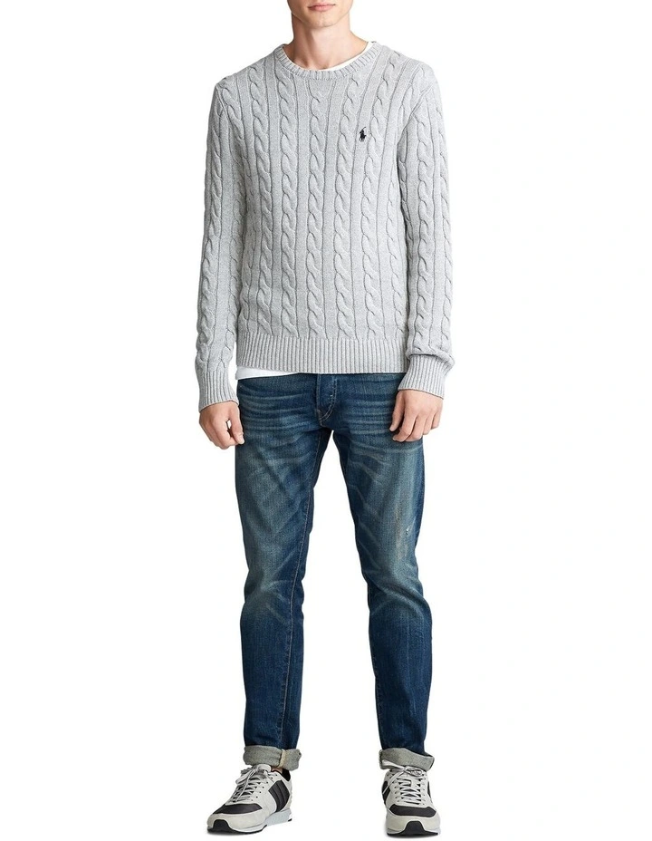 Discount π Polo Ralph Lauren Cable Knit Cotton Sweater In Grey π 3 Discount π Polo Ralph Lauren Cable Knit Cotton Sweater In Grey π - Image 3