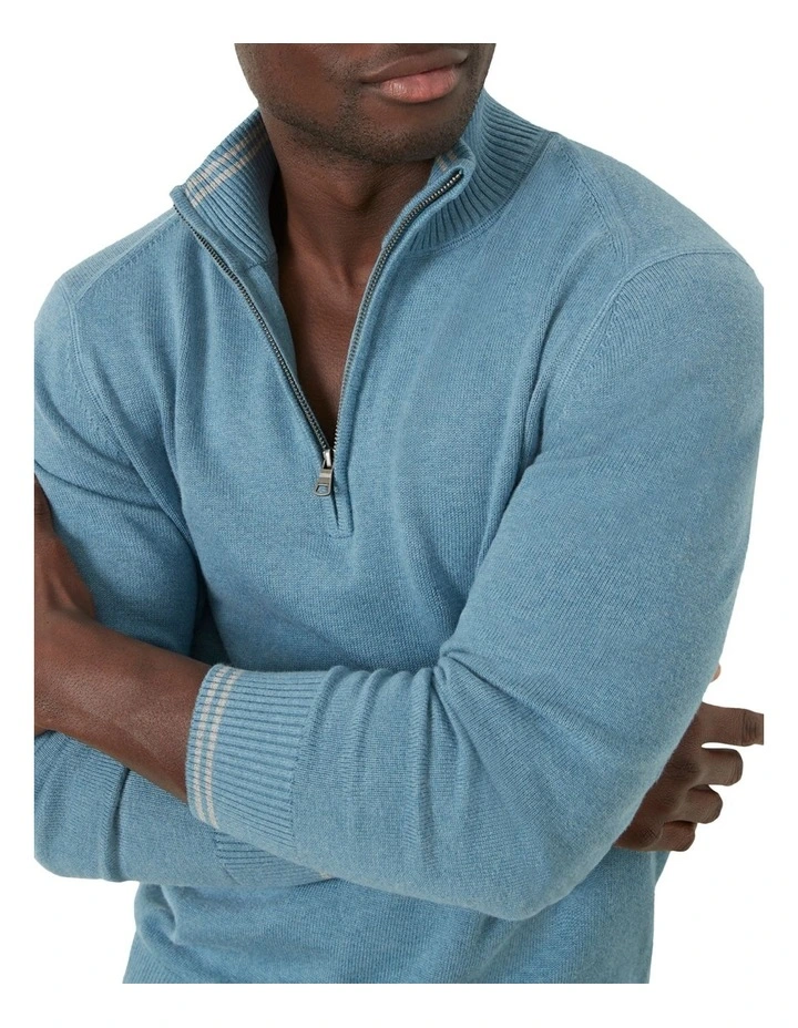Discount π₯ MJ Bale Bishop Cot/Cash Half Zip In Blue π 1 Discount π₯ MJ Bale Bishop Cot/Cash Half Zip In Blue π