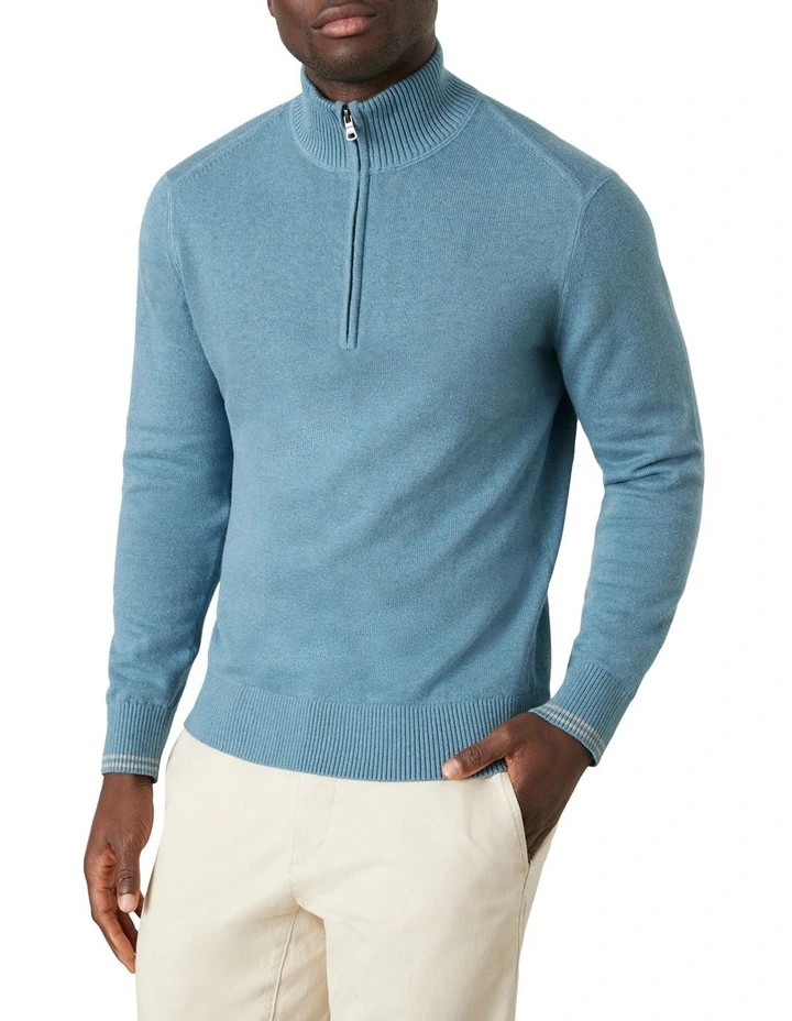 Discount π₯ MJ Bale Bishop Cot/Cash Half Zip In Blue π 2 Discount π₯ MJ Bale Bishop Cot/Cash Half Zip In Blue π - Image 2