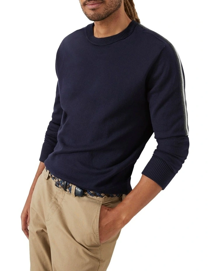 Budget π MJ Bale Ottoman Racer Crew Knit Navy π 1 Budget π MJ Bale Ottoman Racer Crew Knit Navy π