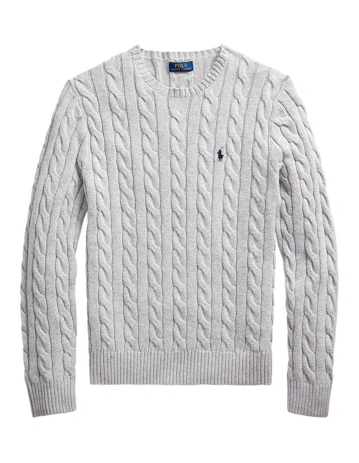 Discount π Polo Ralph Lauren Cable Knit Cotton Sweater In Grey π 4 Discount π Polo Ralph Lauren Cable Knit Cotton Sweater In Grey π - Image 4