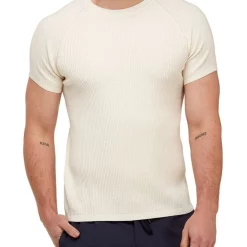 Cheapest 🌟 Brooksfield Raglan Sleeve Knit T-Shirt Off White 💯