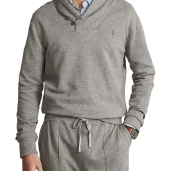 Best deal 😀 Polo Ralph Lauren Luxury Jersey Shawl Pullover In Grey 🥰